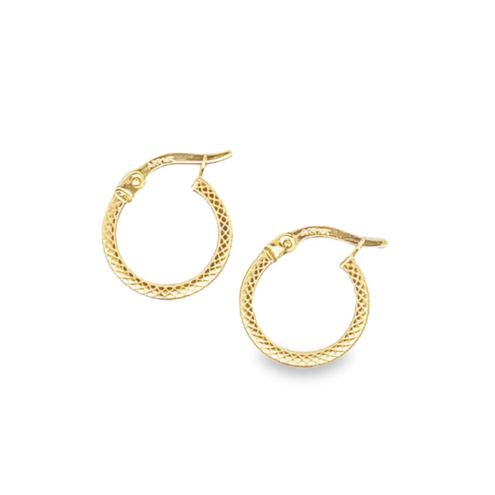 14K solid gold essentials - baby snakeskin hoops - workshopunderground.com