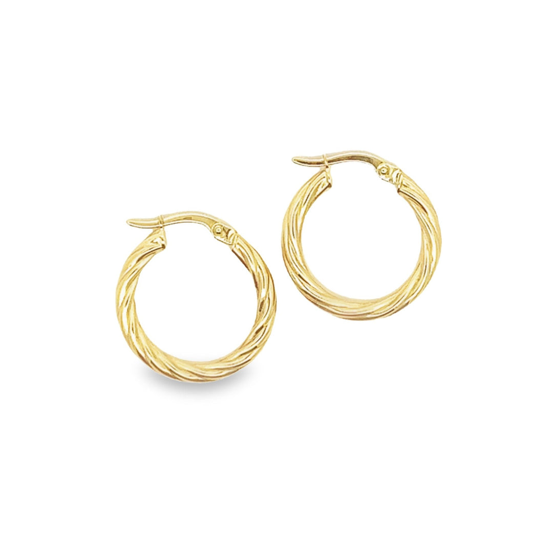 14K solid gold essentials - twisted rope hoops - workshopunderground.com