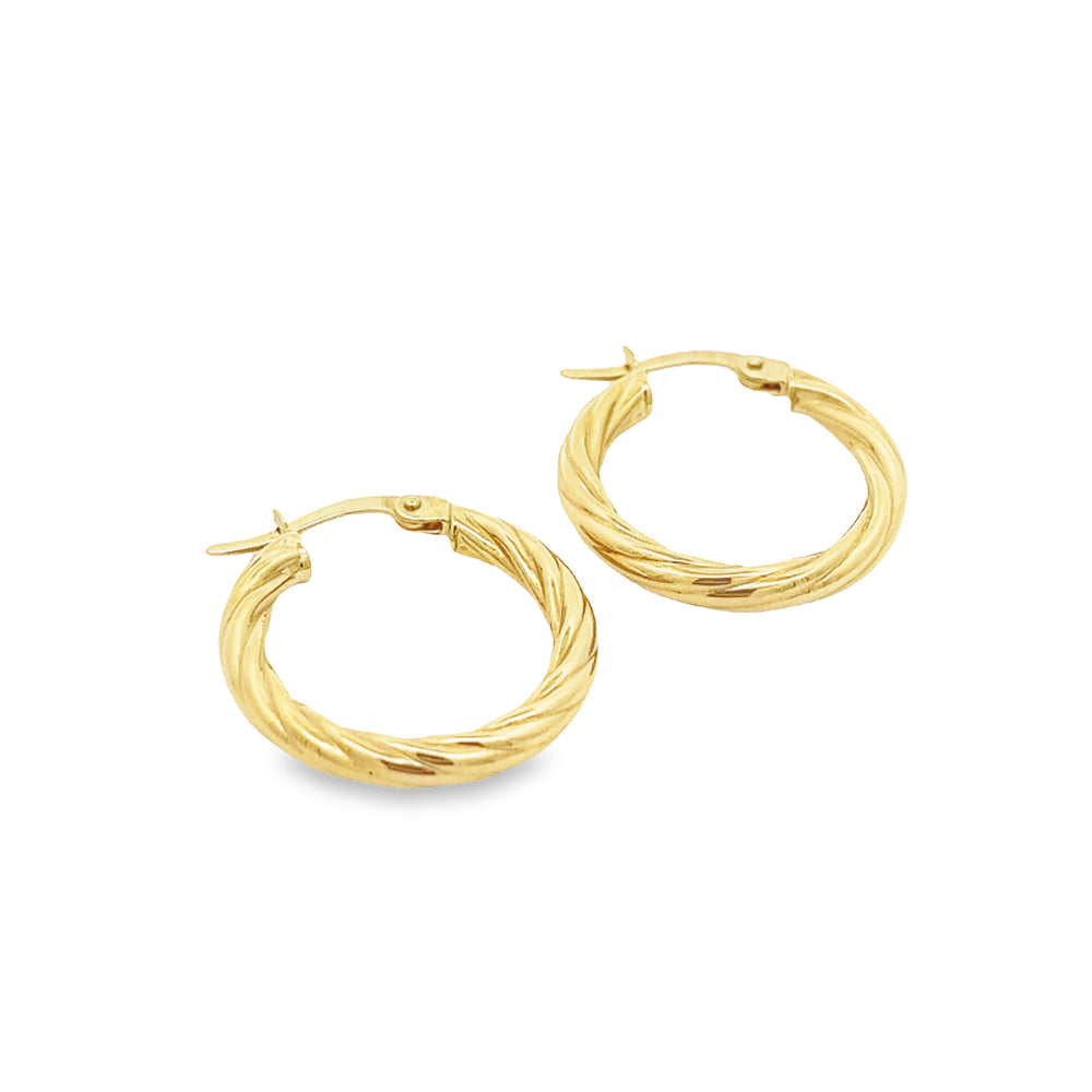 14K solid gold essentials - twisted rope hoops - workshopunderground.com