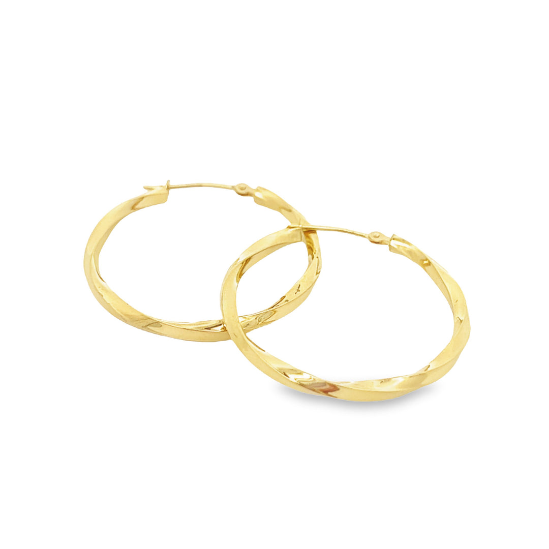 14K solid gold essentials - twisted hoops - workshopunderground.com