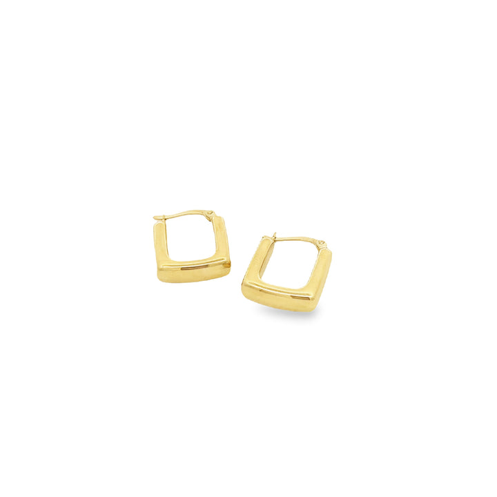 14K solid gold essentials - bold rectangle hoops - workshopunderground.com
