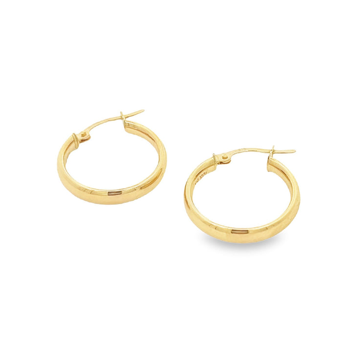 14K solid gold essentials - classic medium hoops - workshopunderground.com