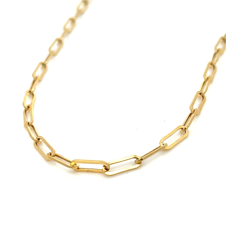 14K solid gold bold paperclip chain necklace - workshopunderground.com