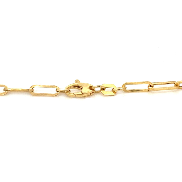 14K solid gold bold paperclip chain necklace - workshopunderground.com