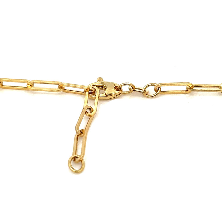 14K solid gold bold paperclip chain necklace - workshopunderground.com