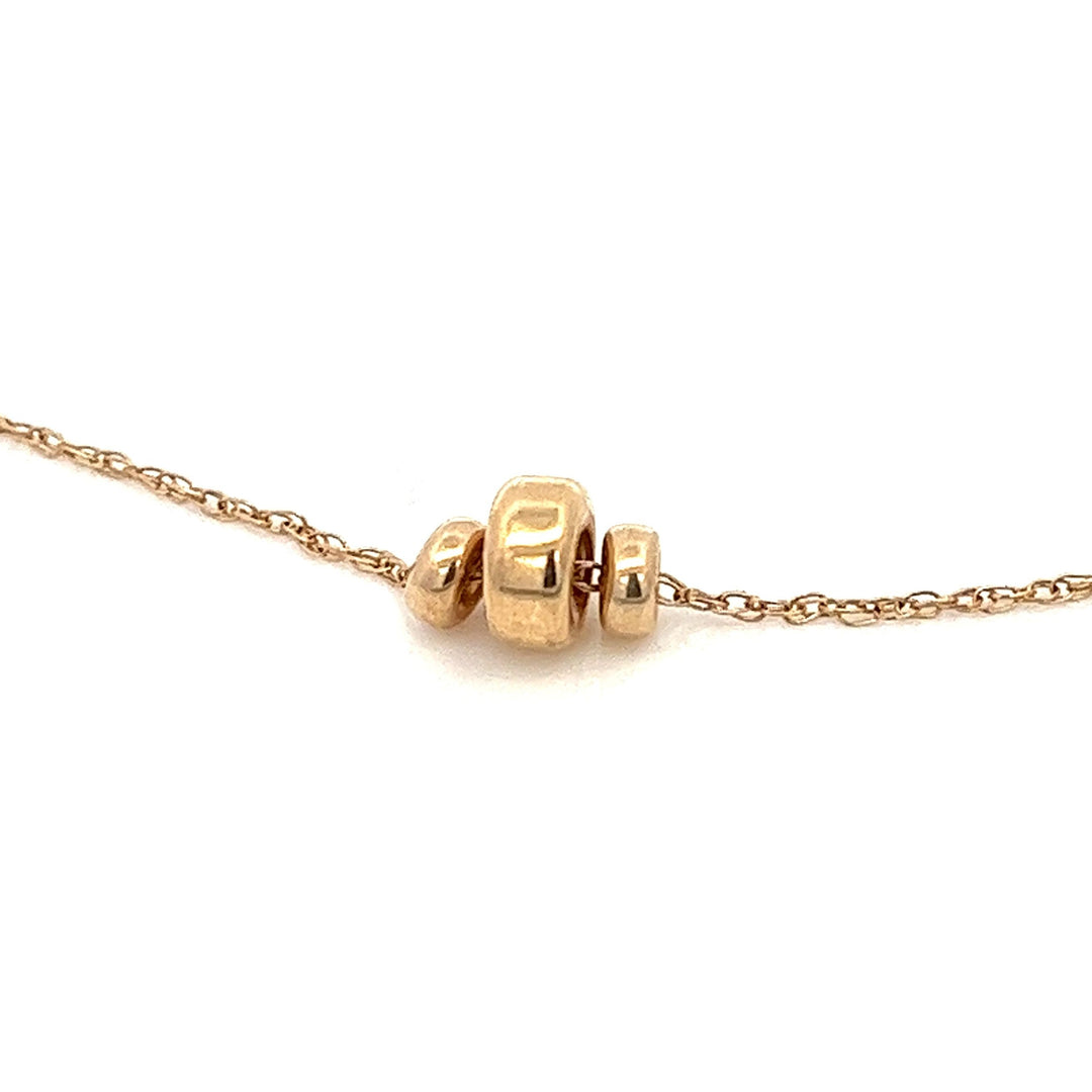 14K solid gold triple saucer floating beads necklace - workshopunderground.com