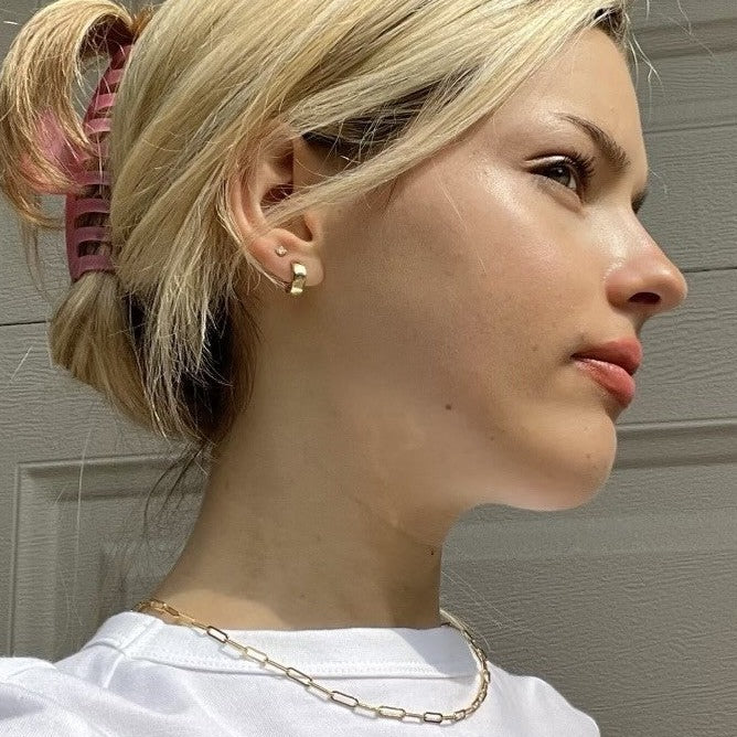 14K solid gold essentials - bold huggies - workshopunderground.com