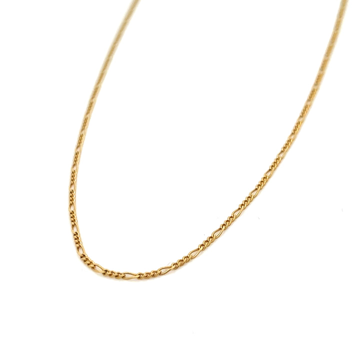 14K solid gold baby figaro chain necklace - workshopunderground.com