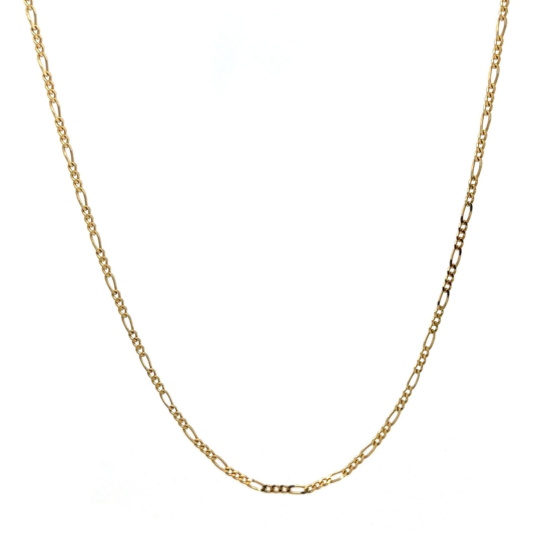14K solid gold baby figaro chain necklace - workshopunderground.com