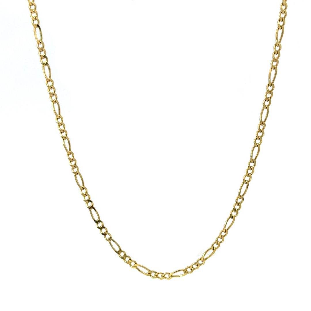 14K solid gold diamond-cut figaro chain necklace - workshopunderground.com