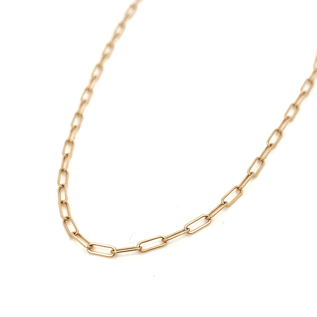 14K solid gold paperclip necklace - workshopunderground.com