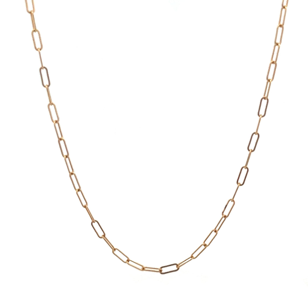 14K solid gold paperclip necklace - workshopunderground.com