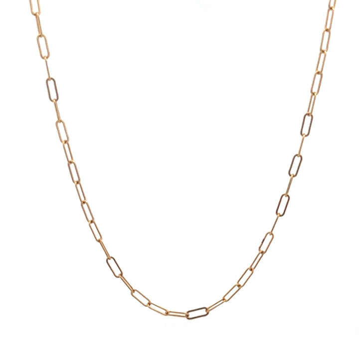 14K solid gold paperclip necklace - workshopunderground.com