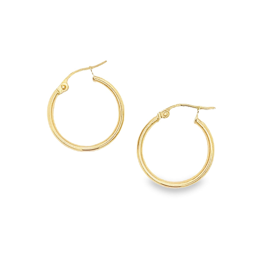 14K solid gold essentials - classic medium hoops - workshopunderground.com