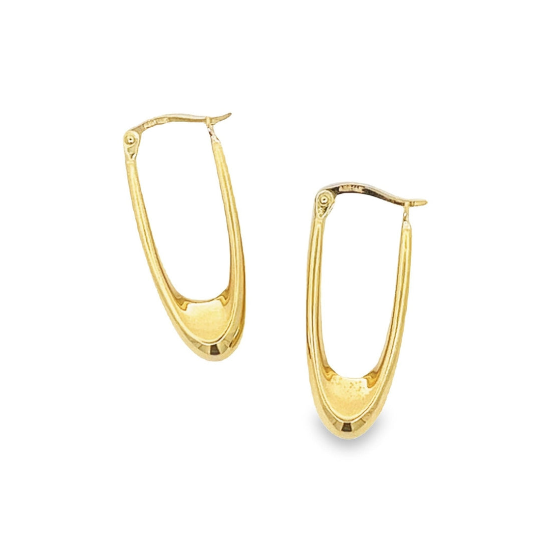 14K solid gold essentials - oval teardrop hoops - workshopunderground.com