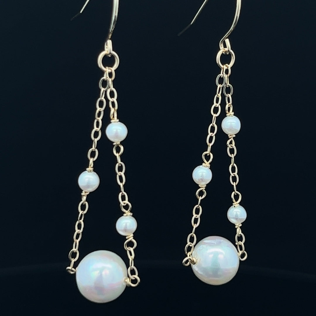 van luna - akoya pearl trapeze earrings - workshopunderground.com