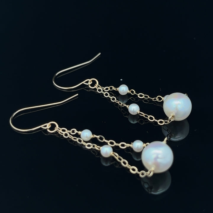 van luna - akoya pearl trapeze earrings - workshopunderground.com