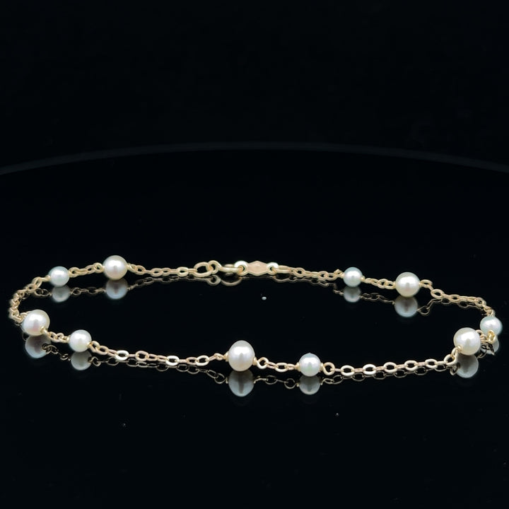 van luna - big & small akoya pearl station bracelet - workshopunderground.com