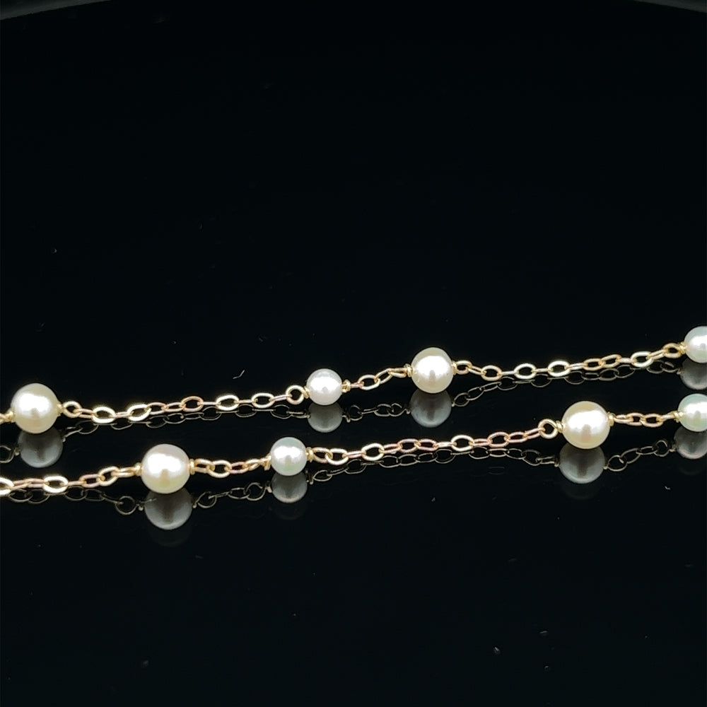 van luna - big & small akoya pearl station bracelet - workshopunderground.com
