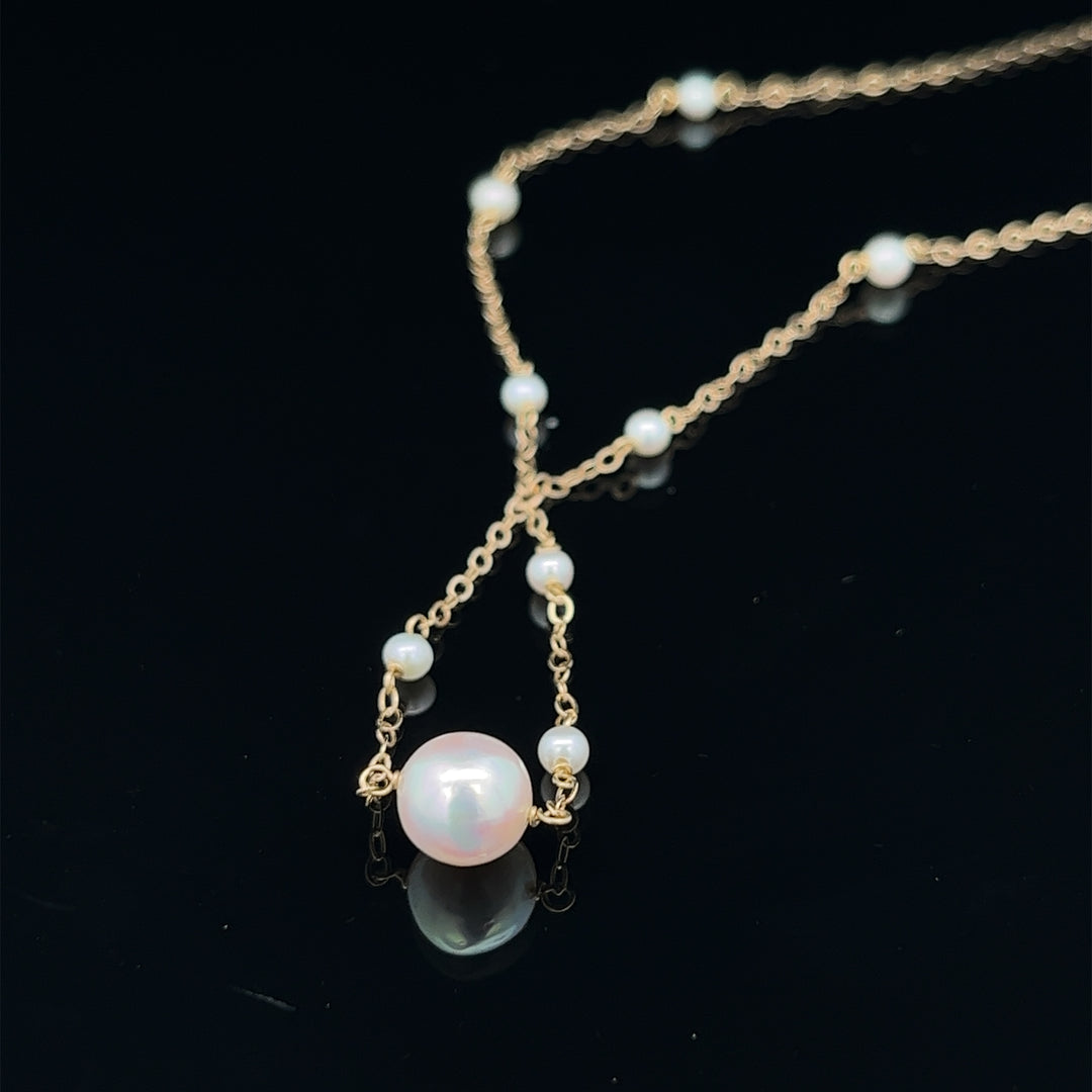 van luna - akoya pearl trapeze necklace - workshopunderground.com