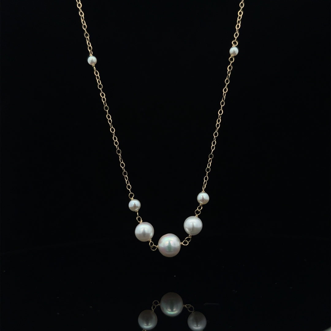 van luna - graduated akoya pearl necklace - workshopunderground.com
