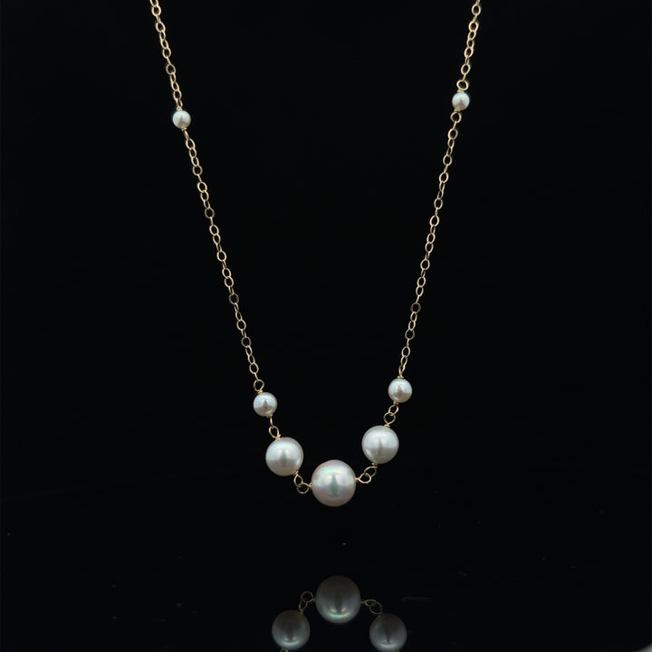 van luna - graduated akoya pearl necklace - workshopunderground.com