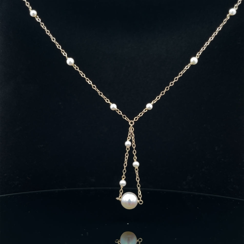van luna - akoya pearl trapeze necklace - workshopunderground.com