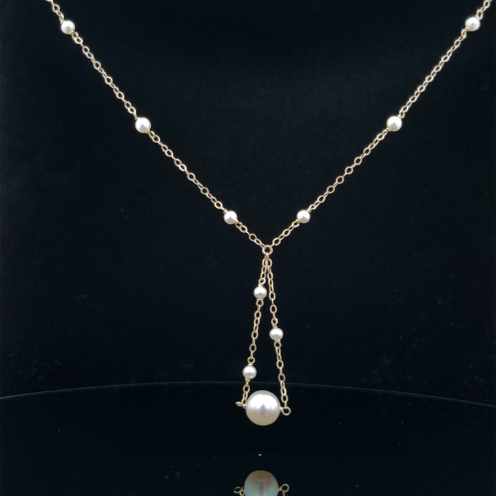 van luna - akoya pearl trapeze necklace - workshopunderground.com