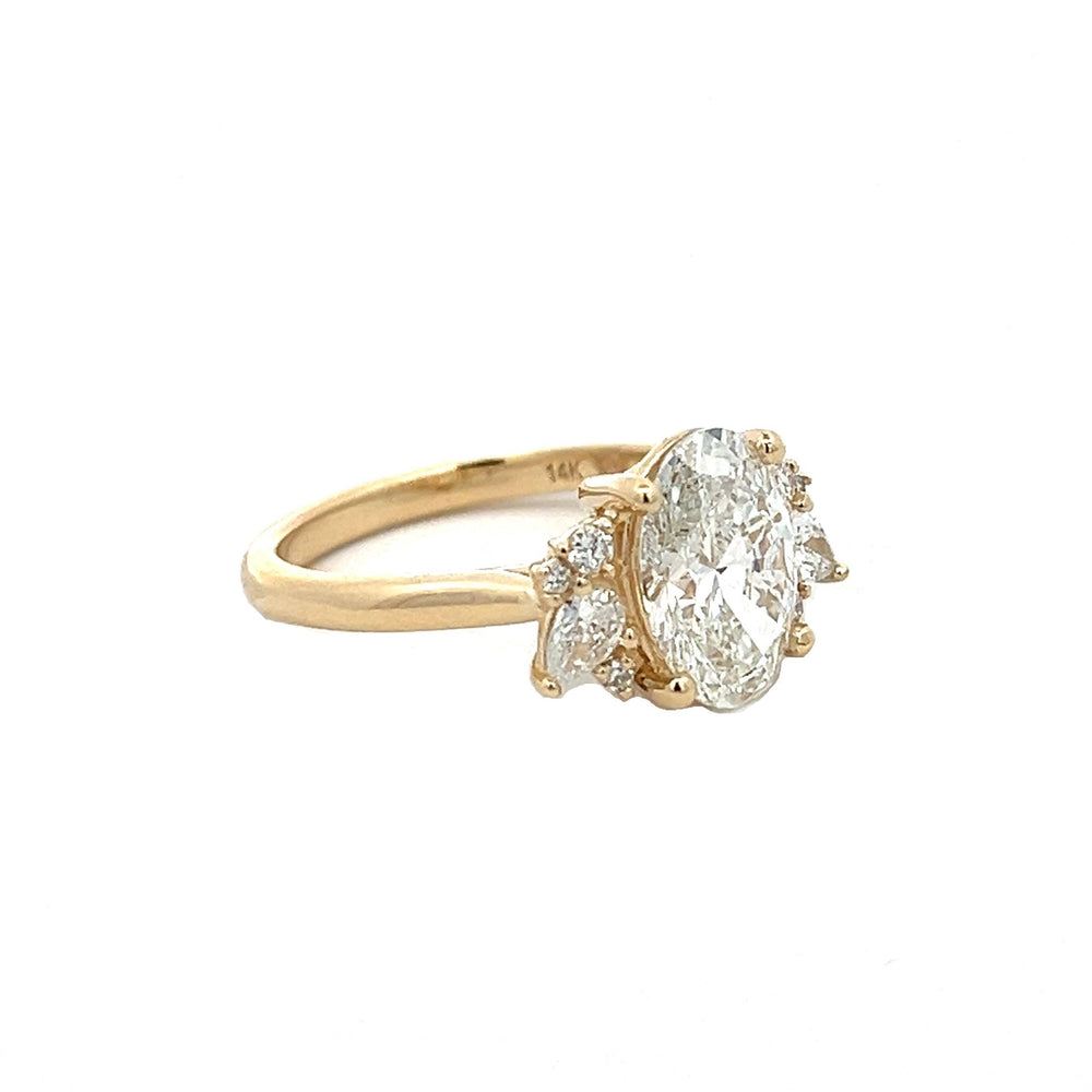 2.75 ctw oval diamond cluster engagement ring - Workshop Fine Jewelry