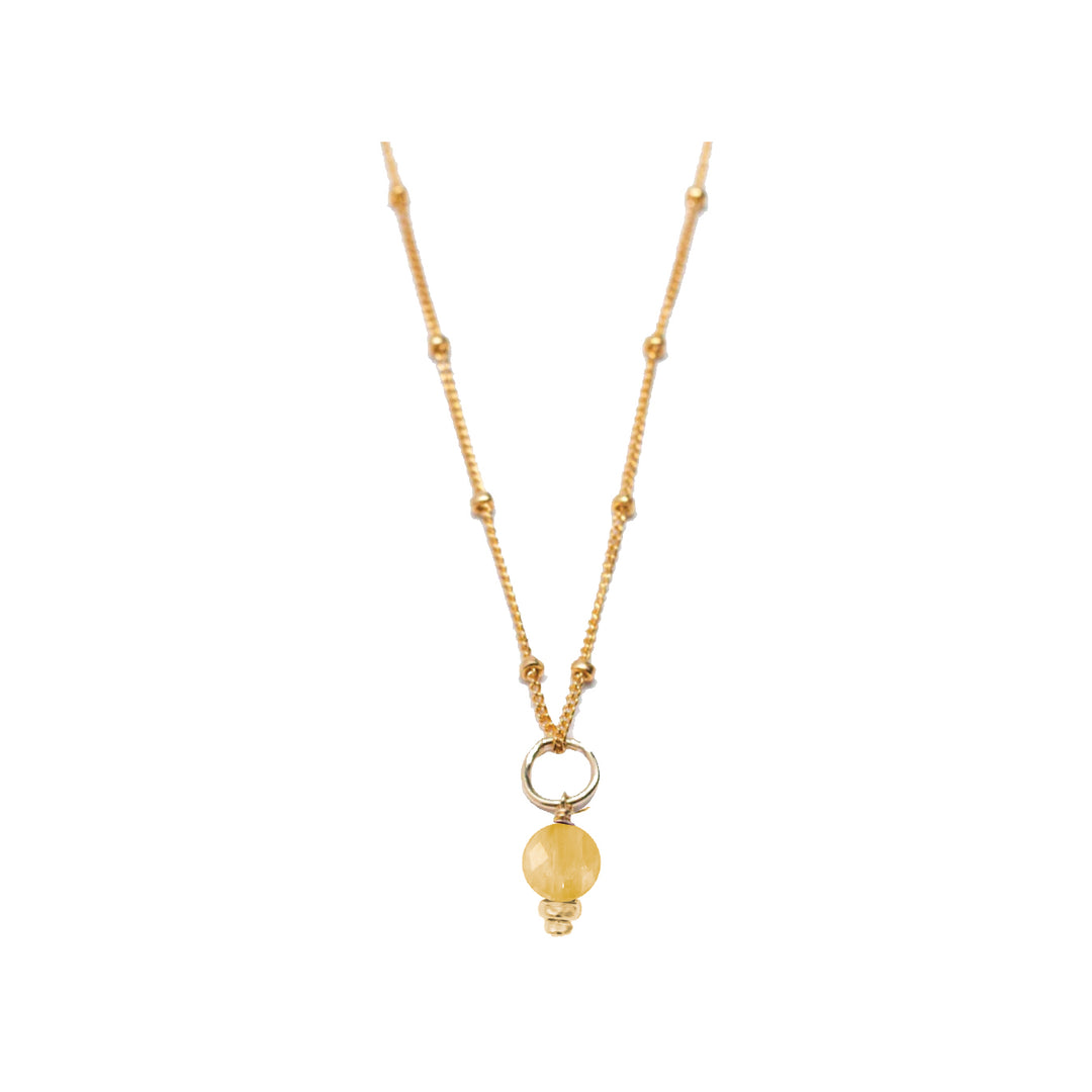 november - citrine - charm necklace - Workshop Fine Jewelry