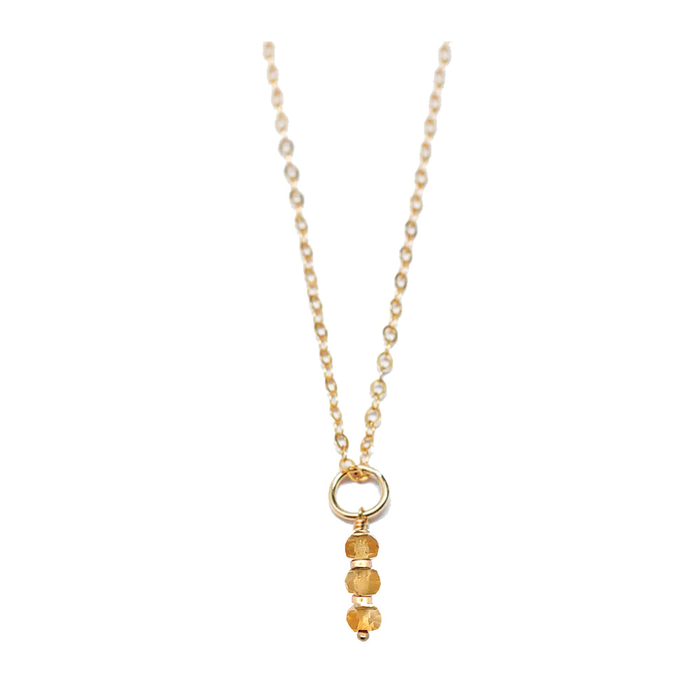 november - citrine - charm necklace - Workshop Fine Jewelry