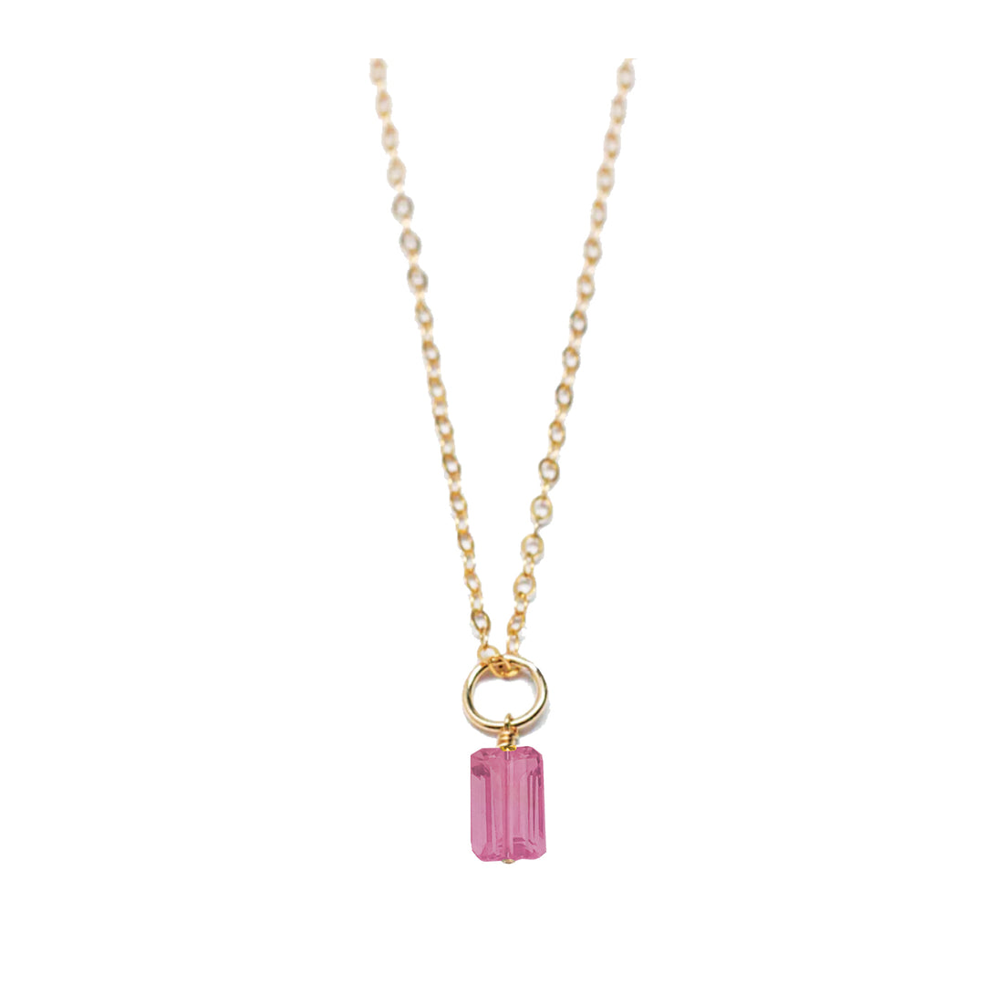 october - tourmaline - charm necklace - Workshop Fine Jewelry