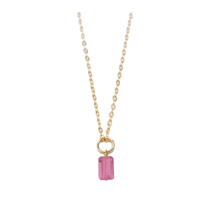 october - tourmaline - charm necklace - Workshop Fine Jewelry