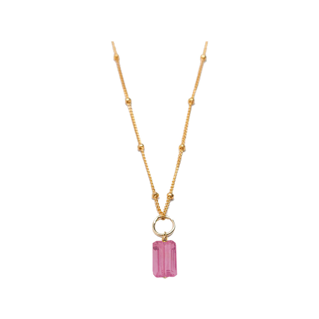 october - tourmaline - charm necklace - Workshop Fine Jewelry