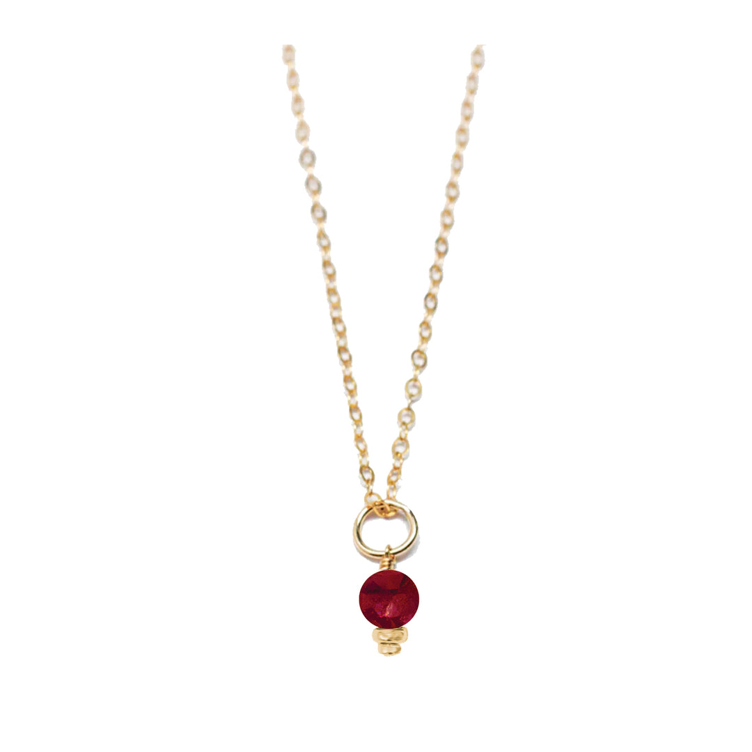 july - ruby - charm necklace - Workshop Fine Jewelry
