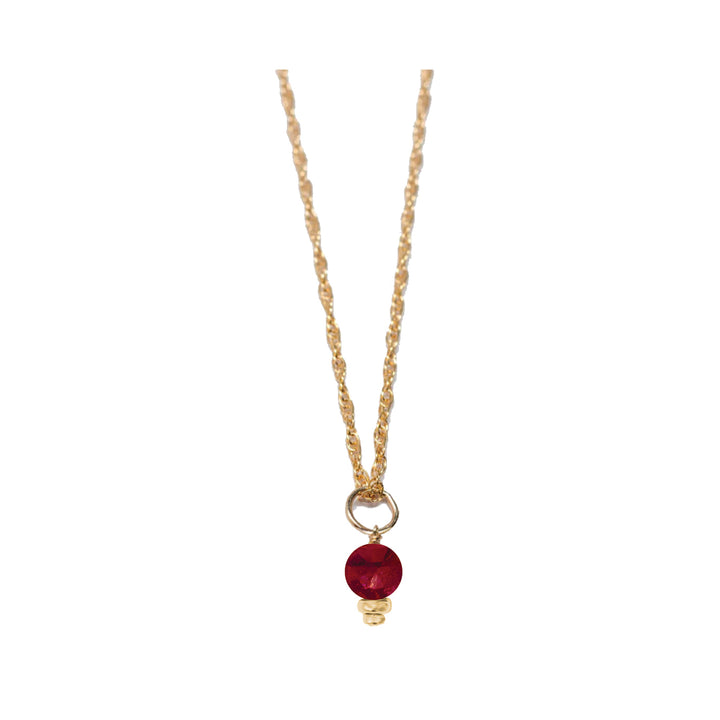 july - ruby - charm necklace - Workshop Fine Jewelry