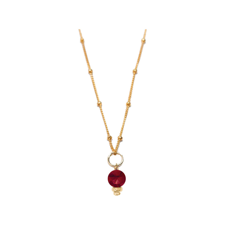 july - ruby - charm necklace - Workshop Fine Jewelry