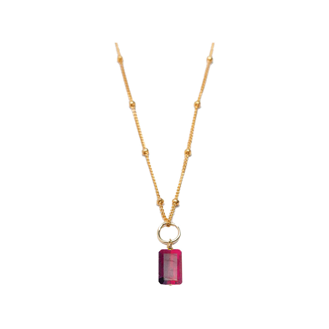 july - ruby - charm necklace - Workshop Fine Jewelry