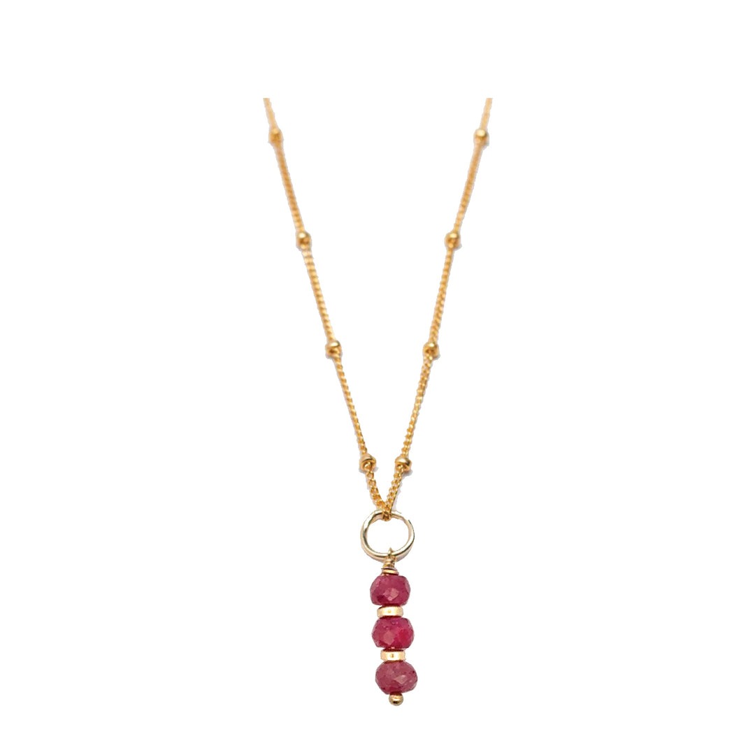 july - ruby - charm necklace - Workshop Fine Jewelry