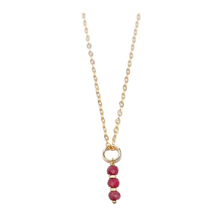 july - ruby - charm necklace - Workshop Fine Jewelry