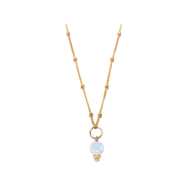 june - moonstone - charm necklace - Workshop Fine Jewelry
