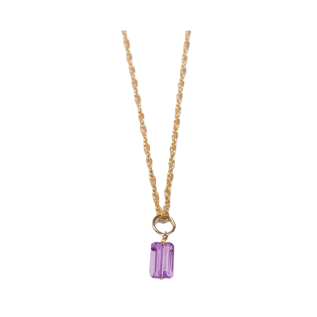 february - amethyst - charm necklace - Workshop Fine Jewelry