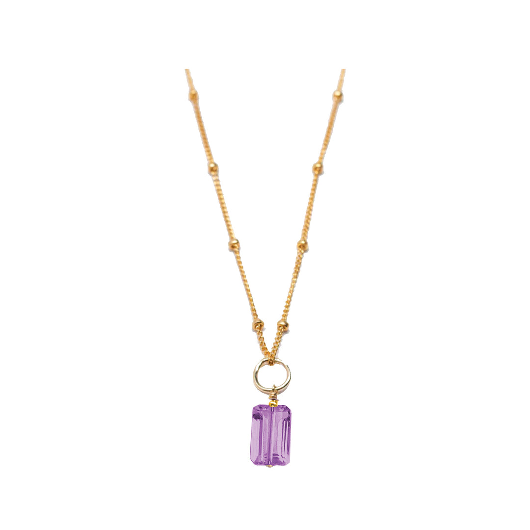 february - amethyst - charm necklace - Workshop Fine Jewelry