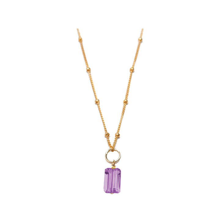 february - amethyst - charm necklace - Workshop Fine Jewelry