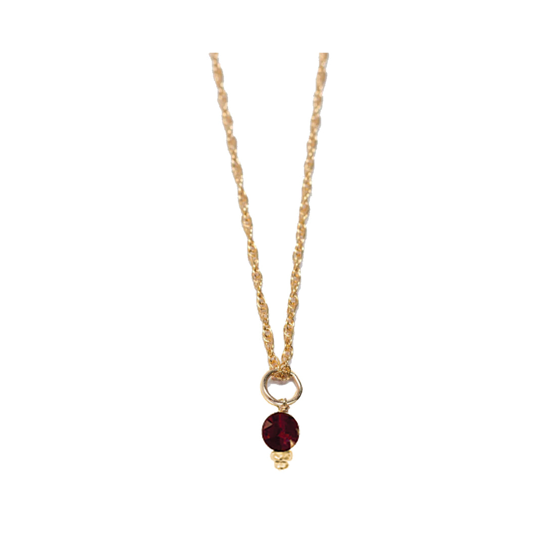 january - garnet - charm necklace - Workshop Fine Jewelry