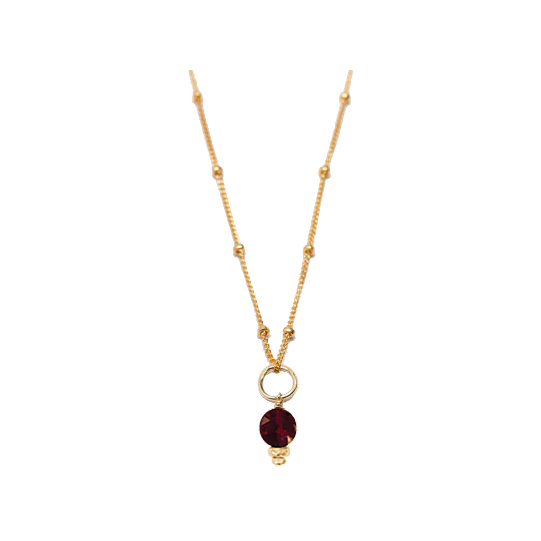 january - garnet - charm necklace - Workshop Fine Jewelry