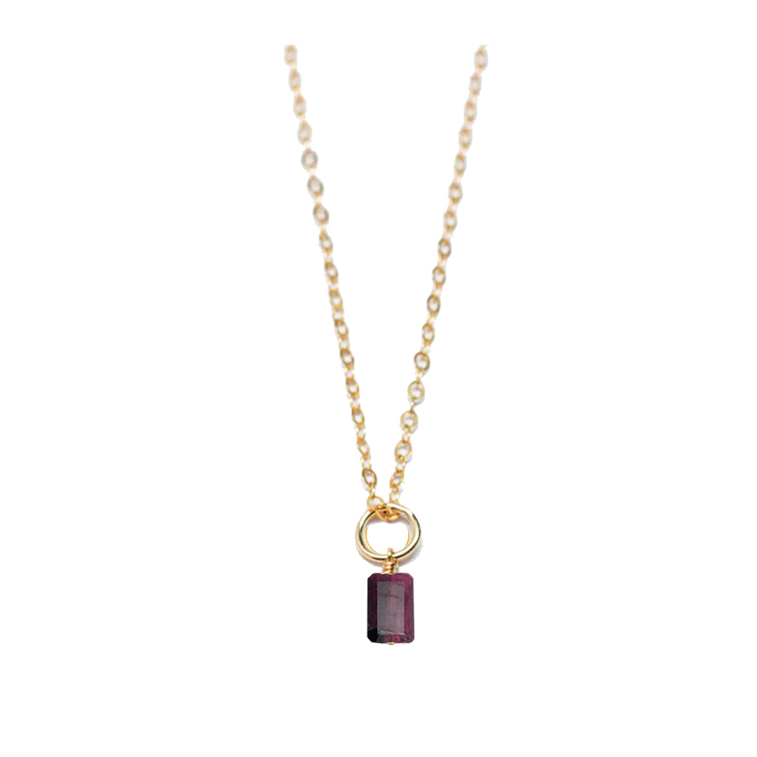 january - garnet - charm necklace - Workshop Fine Jewelry