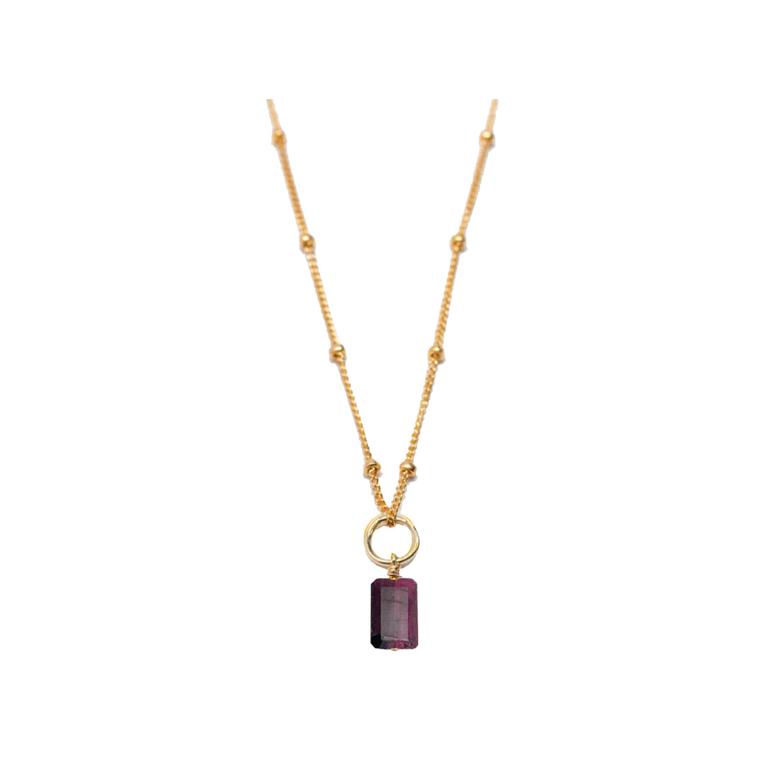 january - garnet - charm necklace - Workshop Fine Jewelry