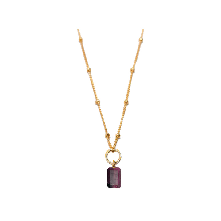 january - garnet - charm necklace - Workshop Fine Jewelry