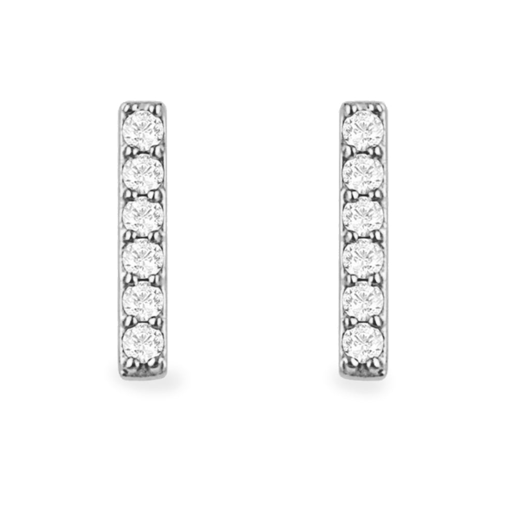 14K diamond 6-stone bar earrings - workshopunderground.com